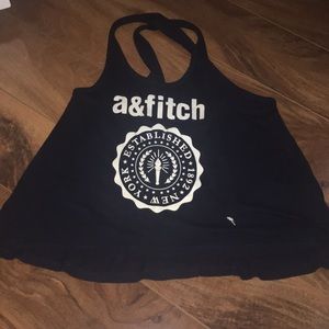 Navy Blue Cropped Tank with Crossed Back